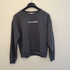 Barstool Sports Call Her Daddy I Am Unwell Graphic Crewneck Sweatshirt, Gray- M